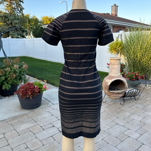 DeFacro stretchy black and brown dress size 40.  USA L - Picture 5 of 8